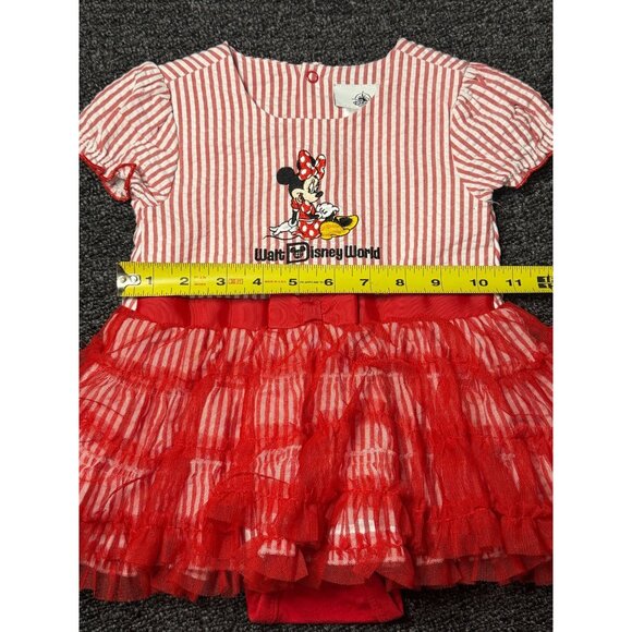 Disney Parks Minnie Mouse 12‑18M Red White Striped Ruffle Tutu Dress Girls - Picture 9 of 10